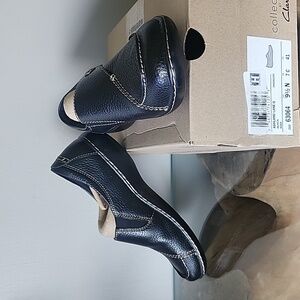 Clarks Black Leather Loafers